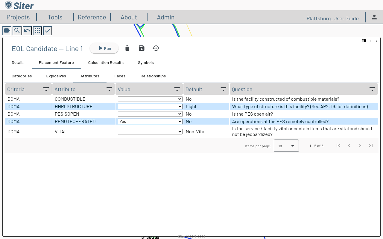 Attributes sub-tab listing the DCMA attributes, with REMOTEOPERATED set to Yes against a default of No